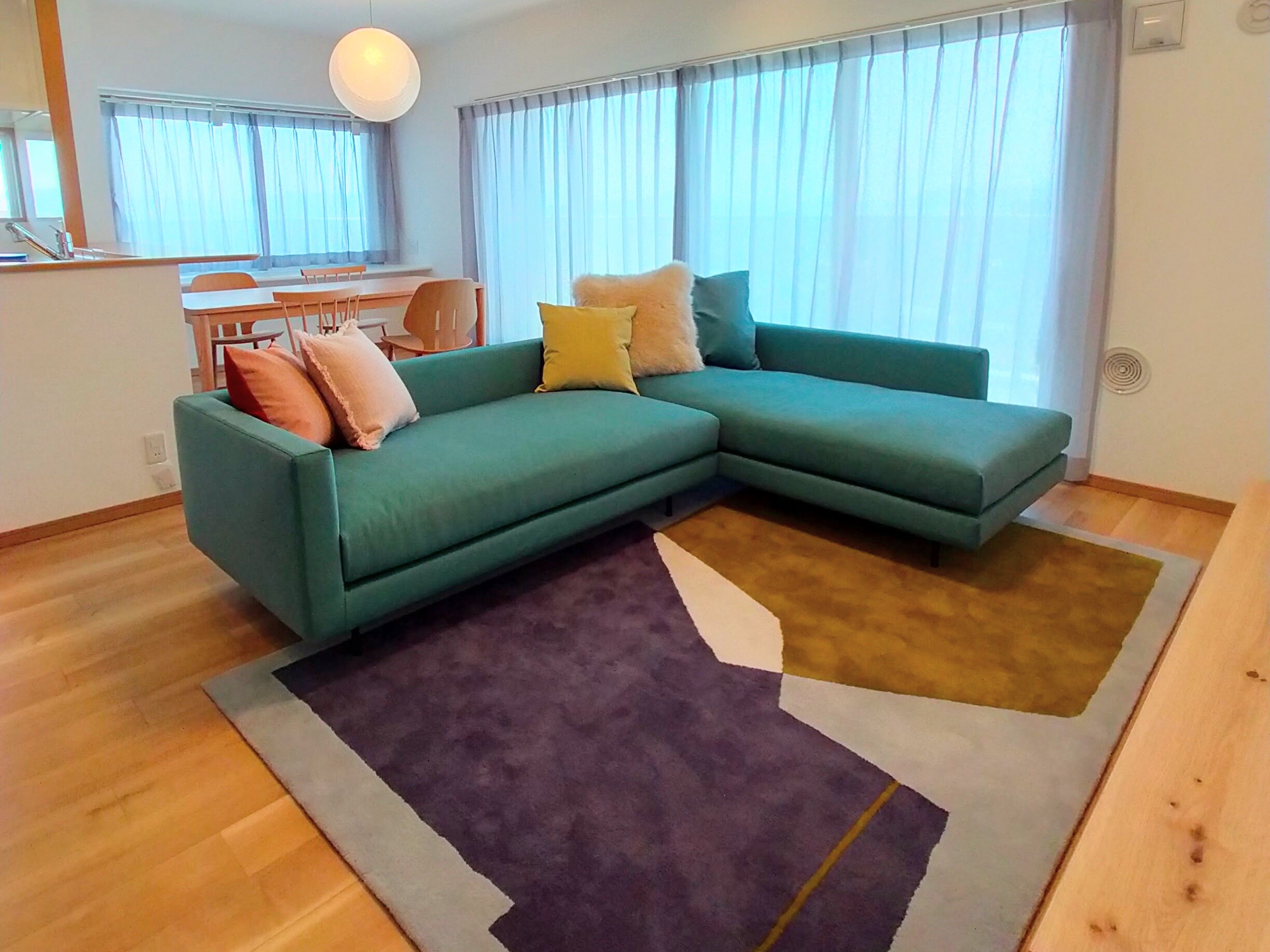 お洒落　トリプルソファー　モケット生地　広島市から お洒落 トリプルソファー モケット生地 広島市から